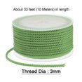 thumbnail image 2 of Unique Bargains Nylon Beading Thread Cord 3mm Extra Strong Braided Nylon String for Necklace Crafting 10M/33 Feet, Tea Green, 2 of 5