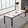 thumbnail image 5 of Tribesigns 78.74-Inch White and Black Conference Table, Large Office Meeting Seminar Desk with Metal Legs and Adjustable Foot Pads, Seats 6–8, Only Table Included, 5 of 5