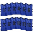 thumbnail image 1 of 12 PCS Adults Soccer Pinnies Quick Drying Football Team Jerseys Youth Sports Scrimmage Soccer Team Training Numbered Bibs Practice Sports Vest Dark blue 12pcs For Adults, 1 of 7