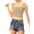 thumbnail image 2 of INSPIRE CHIC Camisole Tube d'Été à Bretelles Spaghetti à Nouer à Rayures pour Femme TP Multicolore Vert, 2 of 7