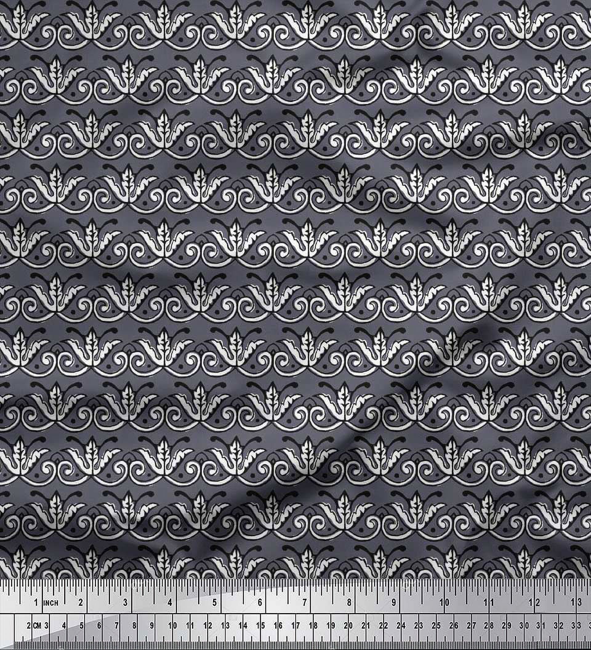 Soimoi Poly Georgette Fabric Dot,Swirl & Floral Block Fabric Prints by Yard 52 Inch Wide