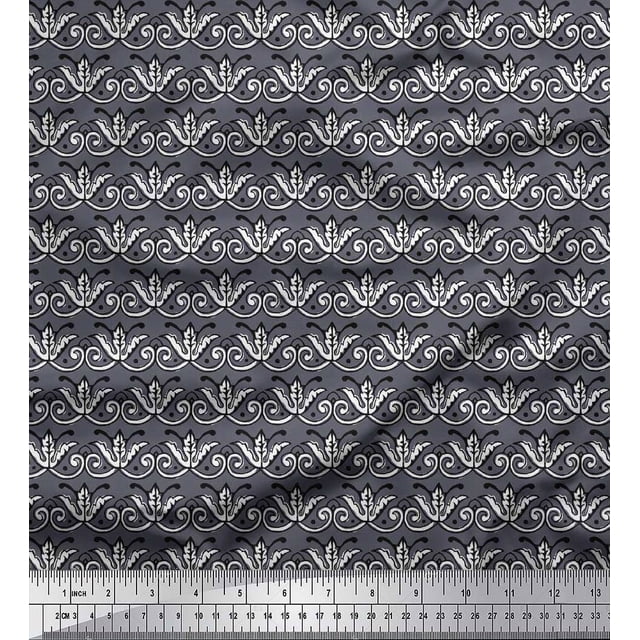 Soimoi Poly Georgette Fabric Dot,Swirl & Floral Block Fabric Prints by Yard 52 Inch Wide