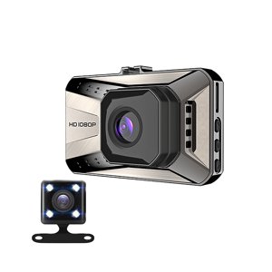 Kieccall 3-Inch Dash Cam - HD Vision nocturne avant & Enregistrement arrière, installation facile pour la sécurité de conduite & Surveillance du stationnement
