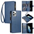 thumbnail image 1 of Compatible avec iPhone 12 Pro Étui Portefeuille Premium Fermeture Éclair Grand Espace Flip PU Cuir, 1 of 5