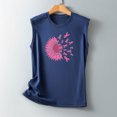 thumbnail image 4 of TIMIFIS Breast Cancer Ribbon Women's Racerback Tank Casual Sleeveless Printed Ladies Round Neck Blouses Tops T-ShirtFall/Winter, 4 of 5
