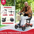 thumbnail image 3 of Long Range 40 KM Motorized Mobility Scooter For All Terrain, 1-Step Folding, Powerful Double Motors, 48cm Wide Seat, Matte Red, 3 of 11