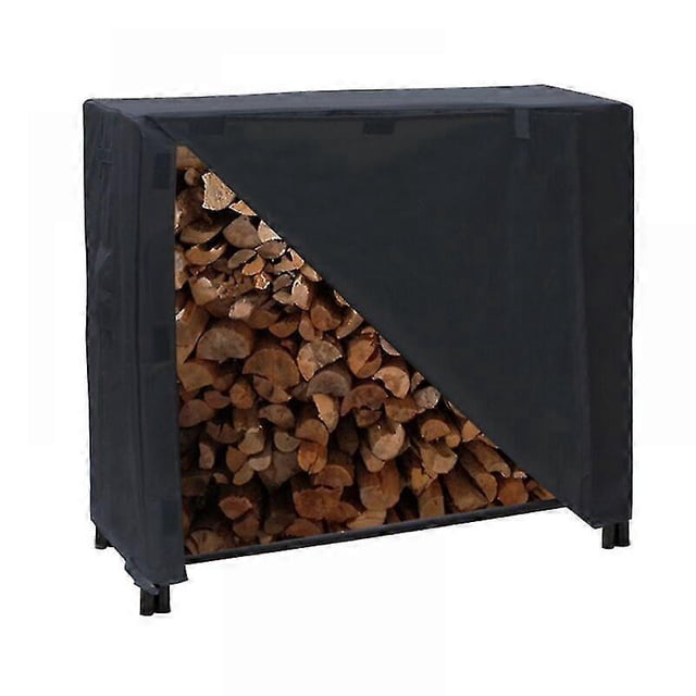 Support de Bois de Chauffage avec Couvercle Grande Capacité pour Cheminée Extérieure avec Imperméable 420d Oxford
