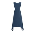 thumbnail image 4 of Liquidation d'Été 2025! Robe Grande Taille pour Femmes, Liquidation d'Été pour Femmes, Robes Sans Manches à Col Rond avec Cordon de Serrage, Robe Décontractée à Volants en Ligne A Mini, 4 of 5