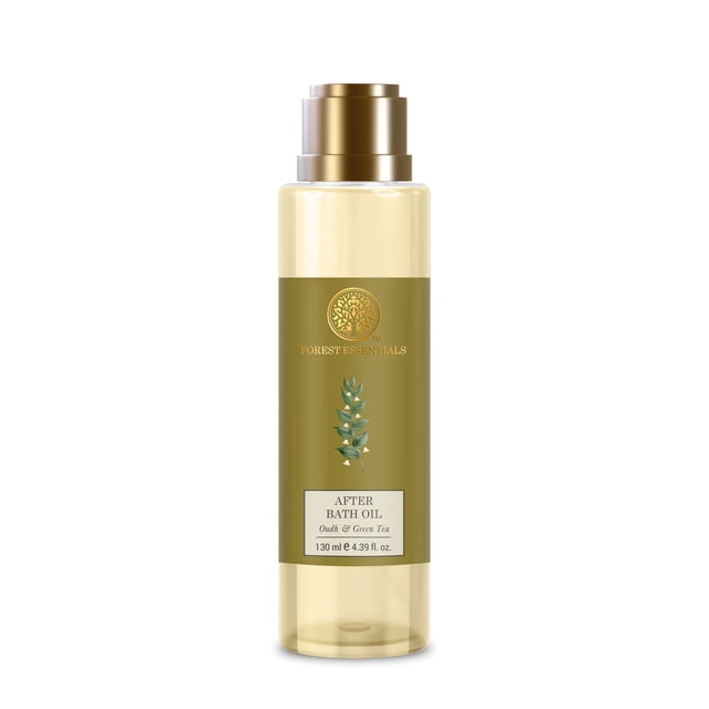 Forest Essentials After Bath Oil Oudh & Green Tea | Ayurvedic Scented Natural After Shower Oil | For Nourished & Moisturised Skin