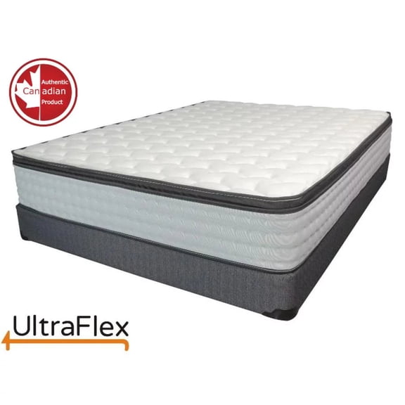 UltraFlex LUSH- 12” Hybrid Orthopedic Eurotop Mattress with Spinal Care High Density Foam Encasement, Pressure-Relieving CertiPUR-US® Certified Foam, and HDcoil Pocketed (Made in Canada)