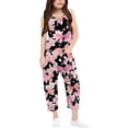 thumbnail image 1 of Girls Overall Bow Print Jumpsuits Rompers for Girls Sleeveless Rompers with Pockets Girl Clothes 5-6 Y, 1 of 6