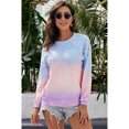 thumbnail image 1 of Women's Ligth Gray/Modena/Pink/Gray/Multicolor/Sky Blue Color Block Tie Dye Pullover Sweatshirt, 1 of 10