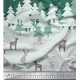 thumbnail image 2 of Soimoi Rayon Fabric Cedar Tree & Snowflake Panel Print Fabric by Yard 56 Inch Wide, 2 of 3