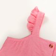 thumbnail image 3 of Toddler Baby Girl Solid Color Ruffle Sleeveless Button Down Halter Tank Crop Tops and Pants Outfits Yellow 1-2 Years, 3 of 6