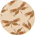 thumbnail image 1 of Ahgly Company Tapis d'Intérieur Lavables à la Machine, Carrés, Oranges, 3' Carré, 1 of 7