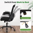 thumbnail image 4 of BestOffice Ergonomic Home Office Chair, Executive Computer Task Chair with Lumbar Support & Flip-Up Armrests, Rolling Swivel Design, Black, 4 of 7