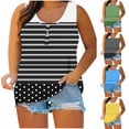 thumbnail image 1 of JDQJBZ Women's Camisole Ribbed Tank Tops for Women Polka Print Plus Size Summer Button Front Sleeveless Shirt, 1 of 5