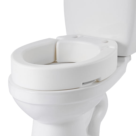 KFFKFF Raised Toilet Seat, 300 lbs Load Capacity, 3.5-Inch Lift Height, Commode Elevated Toilet Seat Riser with Enlarged Opening for Seniors, Elderly