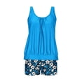 thumbnail image 4 of FAVIPT Women's Tummy Control Modest Swimsuit Floral Tankini Two Piece Bathing Suit with Boyshorts Multicolor,M, 4 of 6
