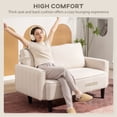 thumbnail image 4 of HOMCOM Loveseat, Linen Fabric Upholstered 2 Seater Sofa Couch, Beige, 4 of 10
