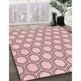 thumbnail image 3 of Ahgly Company Tapis Rond Lavable en Machine Intérieur Transitionnel Rouge Indien, 8 Pieds Rond, 3 of 7