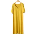 thumbnail image 2 of Timegard Robe de Maison pour Femmes Col en V Manches Courtes Chemises de Nuit Confortables Douces Couleur Unie Décontractées, 2 of 8