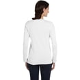 thumbnail image 3 of Bella Canvas Womens Jersey Long Sleeve Tee, S, White, 3 of 3