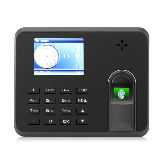 Time Clocks, Fingerprint Password Employee Punch Clock Finger Touch Time Card 2.8in TFT For Mployees Small Business US Plug