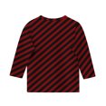 thumbnail image 4 of MeetoTime T-Shirt à Manches 3/4 Rayé Imprimé pour Enfants Col Rond Décontracté Ample Blouses pour Garçons Filles 3-12 Ans, 4 of 4
