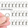 thumbnail image 1 of CHOK 25/50/75/100pcs Swivel Lobster Clasp Clips Hook Alloy Key Ring Split Keychain Durable Diy Keyring Hook, 1 of 13