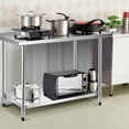 thumbnail image 3 of Gymax 30'' x 48'' Stainless Steel Food Prep & Work Table Commercial Kitchen Table Silver, 3 of 10