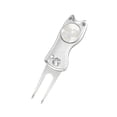 thumbnail image 1 of Golf Pitch Divot Repair Switchblade Ball Marker Groove Cleaner Ball Marker with Silver, 1 of 9