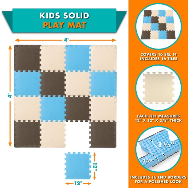 20 pièces Tapis de Jeu en Mousse avec Bordure, Carreaux de Sol emboîtables pour Enfants, Puzzle pour bébé, Tapis d'exercice - Couleur de Gris et Blanc