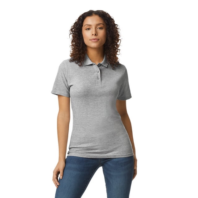 Gildan G648L Ladies' Softstyle Double Pique Polo - RS SPORT GREY - L