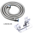 thumbnail image 1 of Boyau de Douche en Acier Inoxydable 1,5 m avec Raccords Standard de 1/2 Po pour Raccord de Pomme de Douche à Valve, 1 of 6