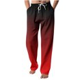 thumbnail image 2 of RXIRUCGD Men's Fashion Drawstring Elastic Waist Gradient Color Casual Length Pants, Wine, Size: 3XL, 2 of 4