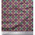 thumbnail image 1 of Soimoi Moss Georgette Fabric Floral Mandala Printed Fabric 1 Yard 42 Inch Wide, 1 of 3