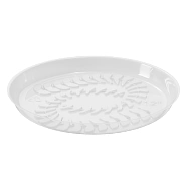 Soucoupe transparente légère MAINSTAYS de 30 cm (12 pouces) - Pièce unique - Plateau rond en plastique, idéal pour une utilisation à l'intérieur