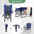 thumbnail image 3 of Oversized Folding Camping Directors Chair with Side Pockets and Storage Rack, Heavy Duty Portable Folding Chair with Side Table, Pocket for Beach, Fishing,Trip,Picnic,Lawn,Concert, 3 of 4