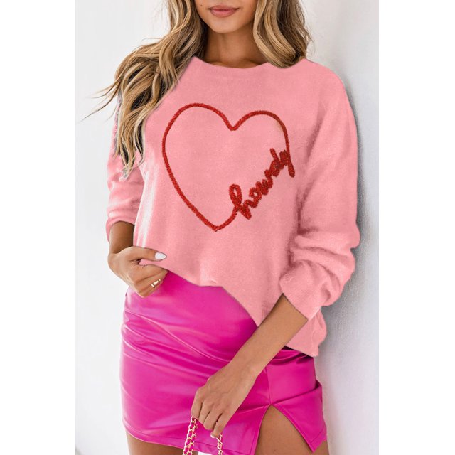 FOLUNSI Chandail Rose Flirty Throb : Style Sans Effort, Confort Toute la Journée!