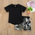 thumbnail image 3 of Kmbangi Little Boys Outfit Short Sleeve Top Printing/Solid Color Shorts, 3 of 8