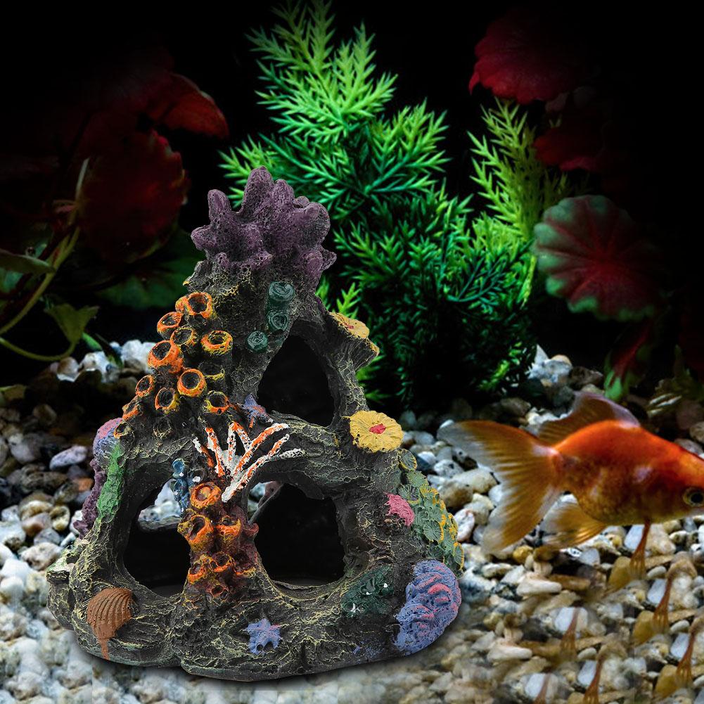 Resin Fish Tank Ornaments, Mountain Not Fade Resin Aquarium Decor, For Fish Tank Household Garden Office Aquarium