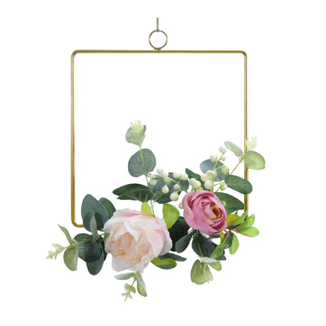 VONKY Metal Ring Hoop Wreath Garland With Realistic Artificial Roses Timeless Beauty Artificial Rose Flowers Artificial Flower Y892square 3Set