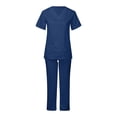 thumbnail image 3 of LSLJS Ensemble d'Infirmière pour Femmes à Manches Courtes, Couleur Unie, avec Poche et Col en V, Sarraus pour Femmes Grande Taille, 3 of 6