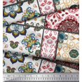 thumbnail image 2 of Soimoi Polyester Crepe Fabric Mandala & Paisley Patchwork Fabric Prints by Yard 42 Inch Wide, 2 of 3