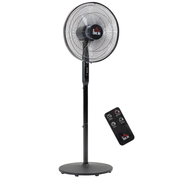 HOMCOM Ventilateur sur Pied Oscillant Réglable en Hauteur avec Télécommande