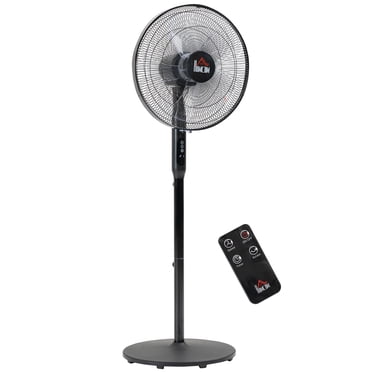 HOMCOM Height Adjustable Pedestal Fan Oscillating Standing Fan with Remote