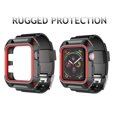 thumbnail image 2 of Apple Watch 3 Cases 38mm, Rugged Protective Case with Strap Bands for Apple Watch Series 3 2017 [38mm, Compatible with Apple Watch 38mm Series 3/Series 2/1/Original (2015) ] (Red), 2 of 8
