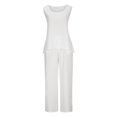 thumbnail image 4 of Ensemble d'Été 2 Pcs pour Femmes Débardeur Sans Manches Pantalon Large, 4 of 8