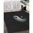 thumbnail image 3 of Ahgly Company Tapis de Zone Ronds d'Intérieur Lavables à la Machine, Transitionnels, Noir Nuit, 4 Pieds Rond, 3 of 7